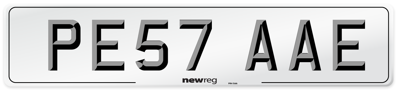 PE57 AAE Number Plate from New Reg